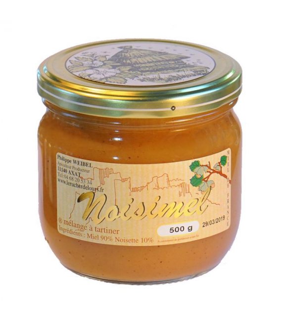 Miel à la Noisette grillée délicieux mélange naturel - pate à tartiner